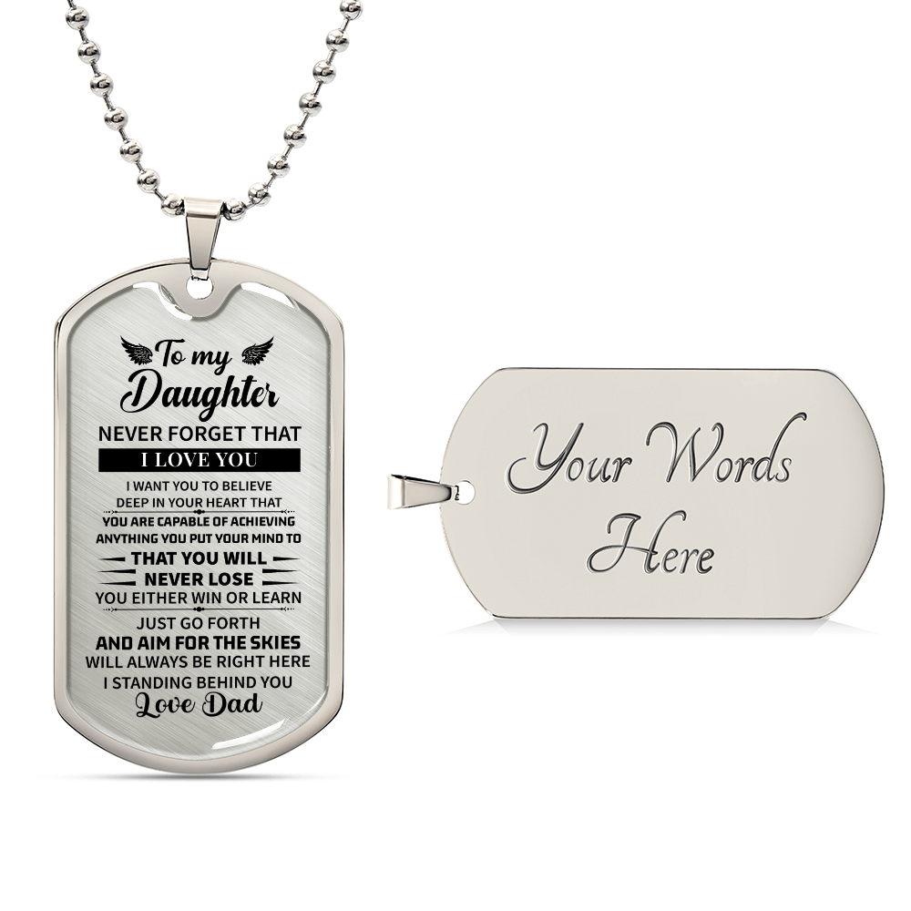 To my daughter Luxury Graphic Dog Tag Necklace - Beauty Belliss